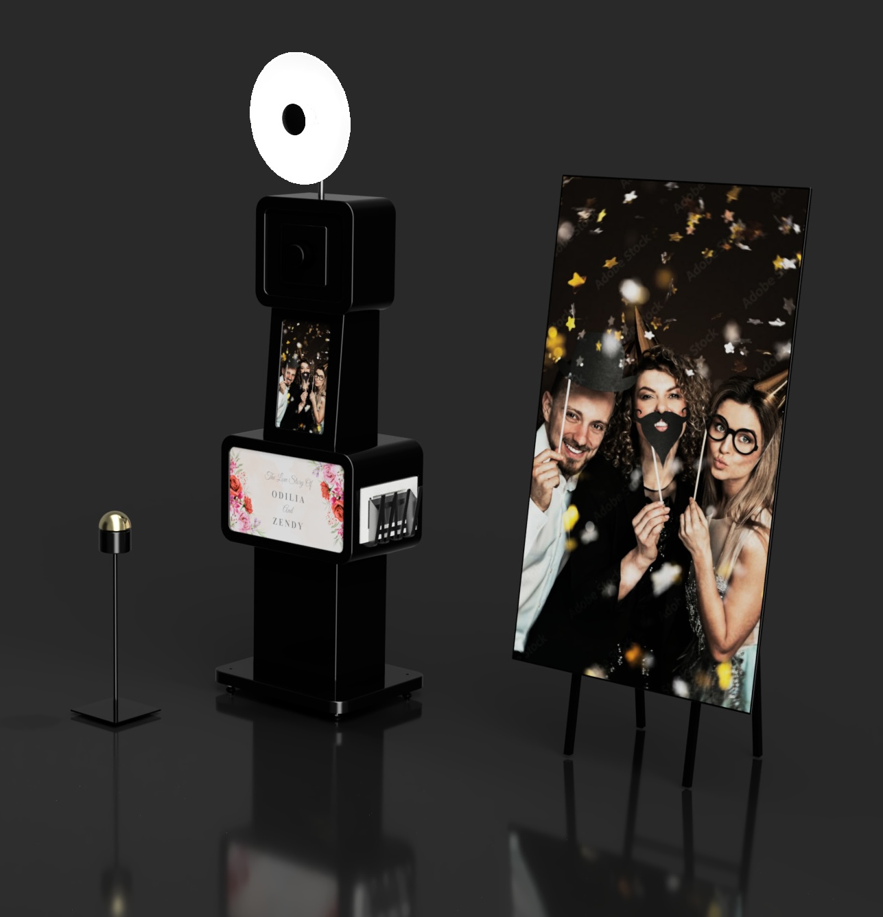 CAD-Render einer Säulen-Fotobox